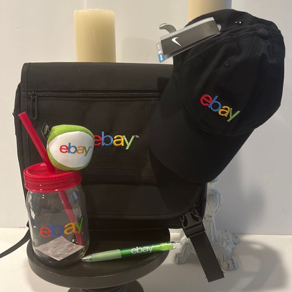 Tablet bag, Nike hat, sipper, hackie sack and pen all eBay monogrammed
